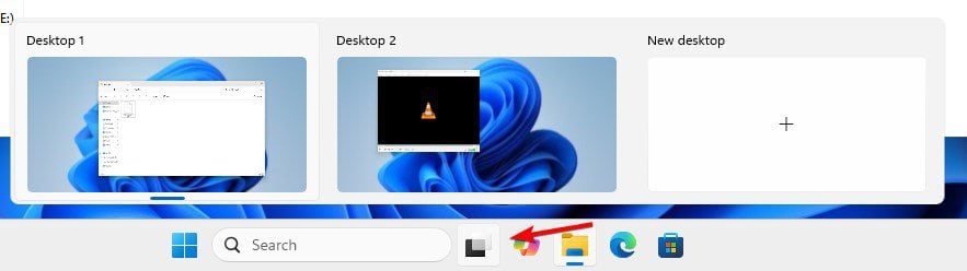 Кнопка Просмотр задач на панели задач Windows