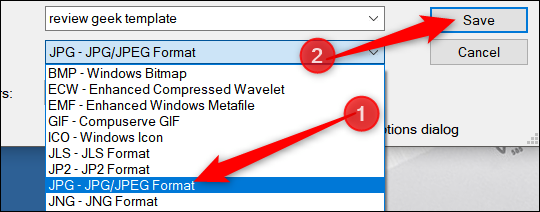 Список доступных форматов в IrfanView: JPEG, PNG, BMP, TIFF и др.