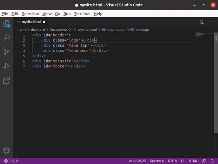 Header развёрнут как HTML