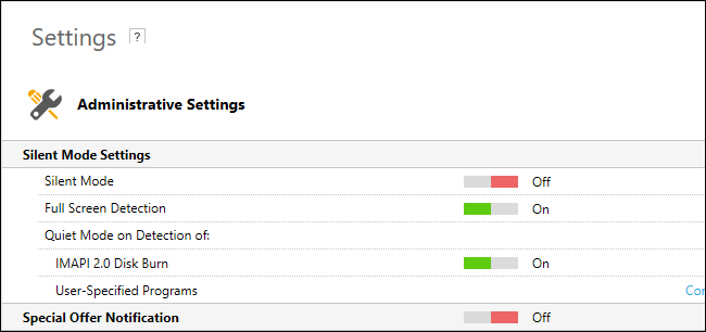 Опция Special Offer Notification в Norton