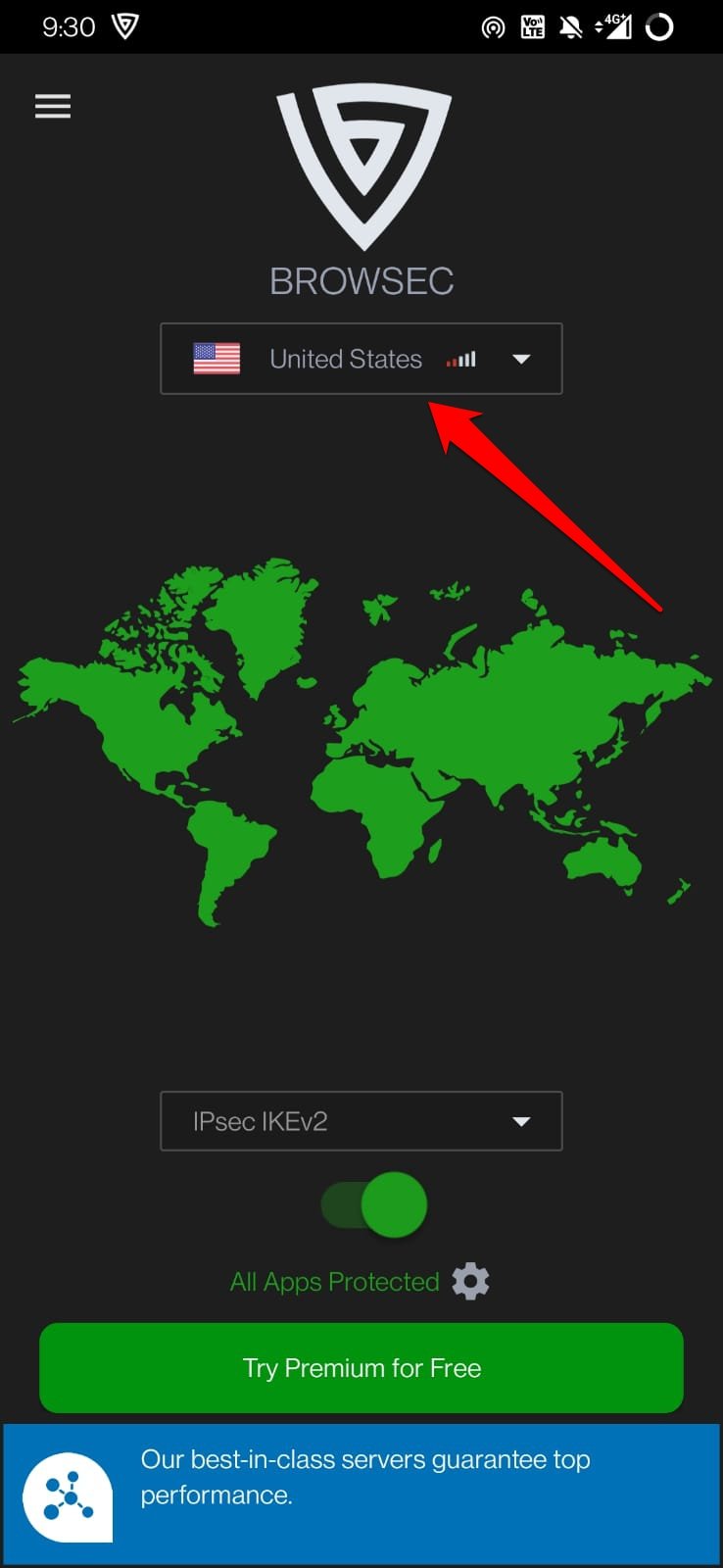enable VPN for United States