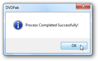 Сообщение DVDFab: рип завершён
