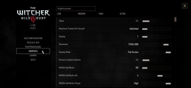 Игровой кадр: уменьшение настроек графики для уменьшения нагрузки
