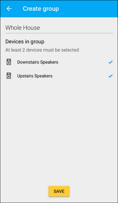 Выбор устройств для группы и присвоение имени