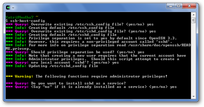 Установка sshd как службы