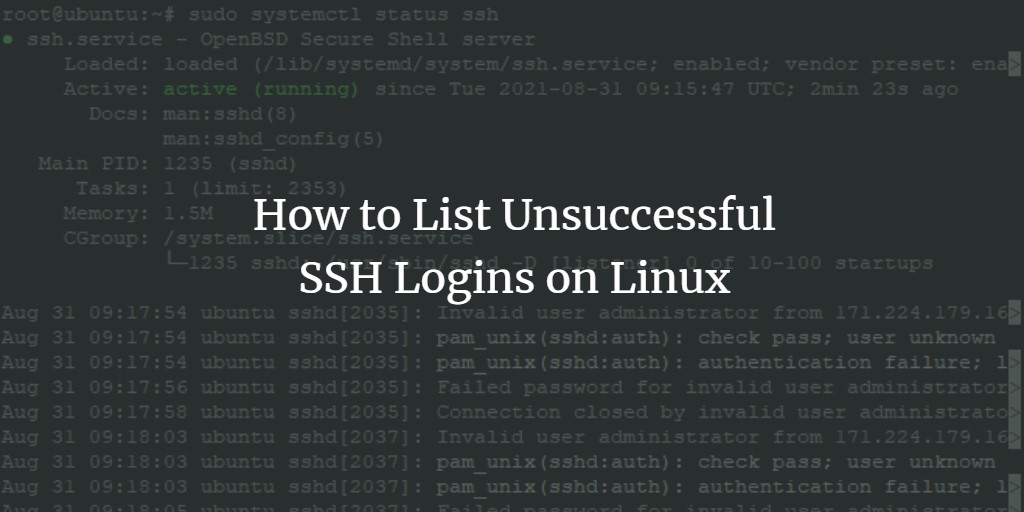 Найдите неудачные SSH входы на Ubuntu