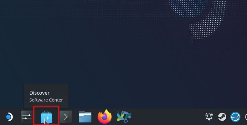 Окно Discover на Steam Deck при поиске Barrier