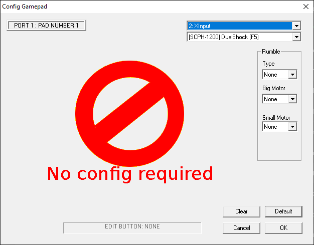 epsxe controller config XInput