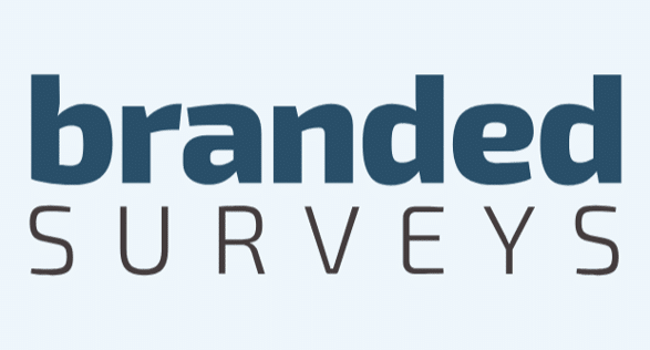 Tableau des récompenses et types d'études sur Branded Surveys