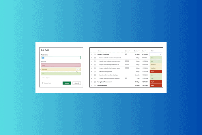 Campi personalizzati in Microsoft Planner