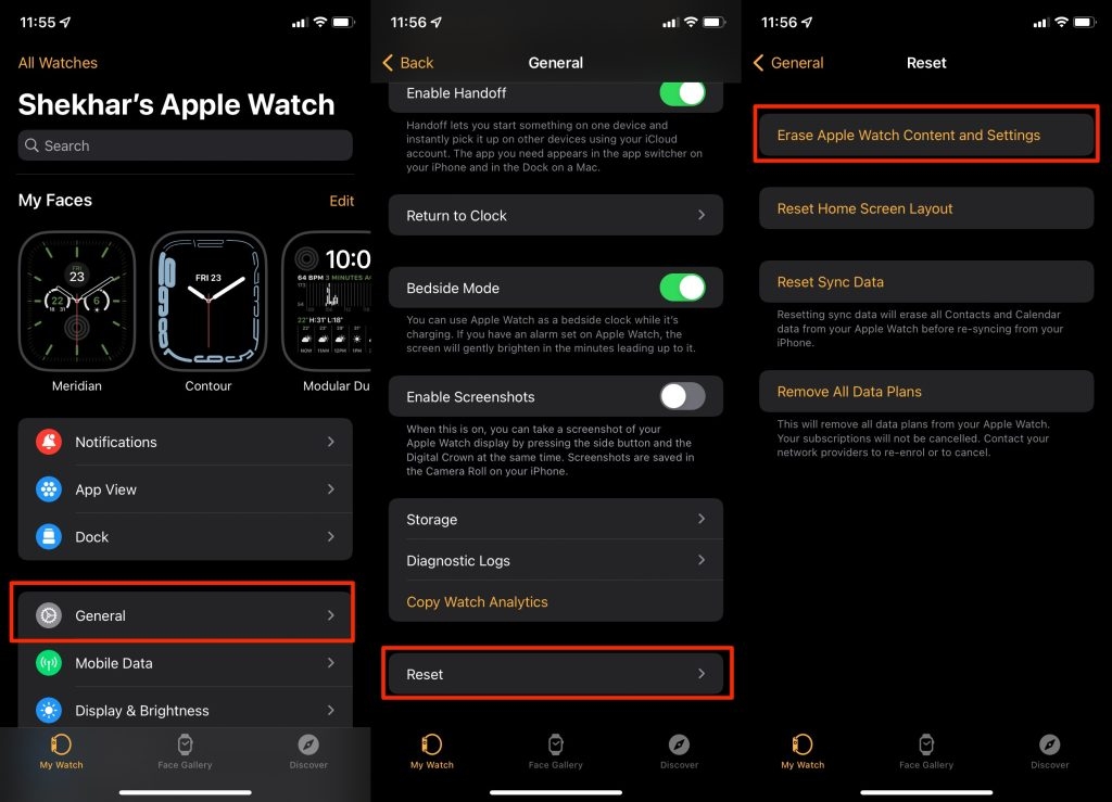 Сброс Apple Watch к заводским настройкам