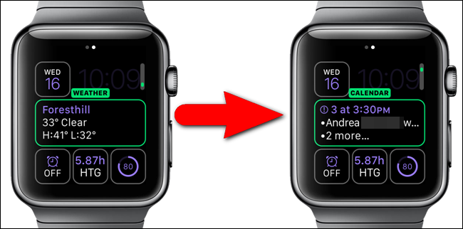 Изменение осложнения на циферблате
