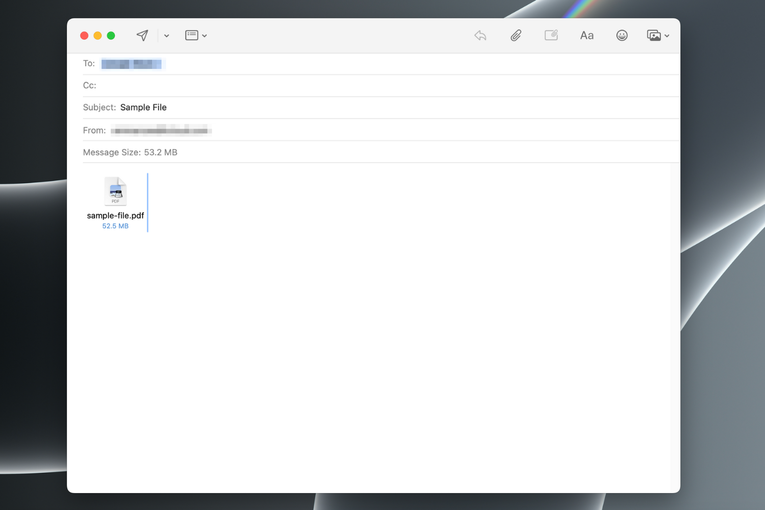 u0027Compose new messageu0027 window in the Mail app of a Mac.