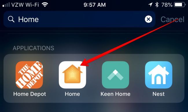 Иконка расположения в приложении Дом на iPhone