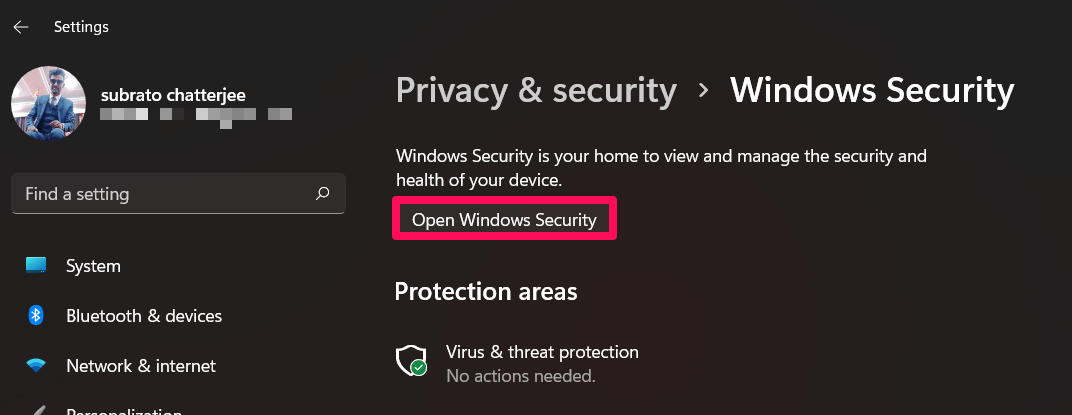 Abrir Windows Security
