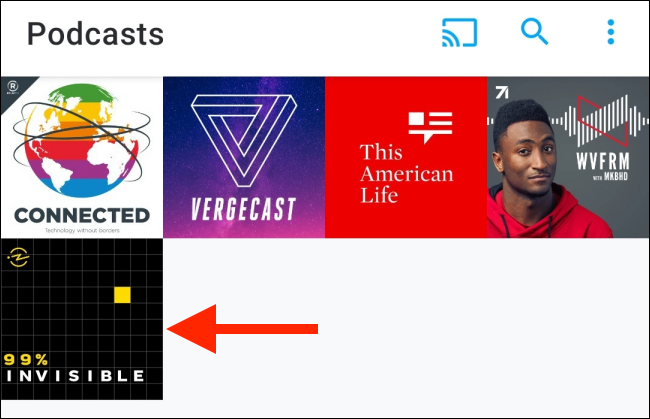 Откройте страницу подкаста