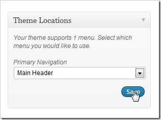 Сохранение меню и назначение местоположения