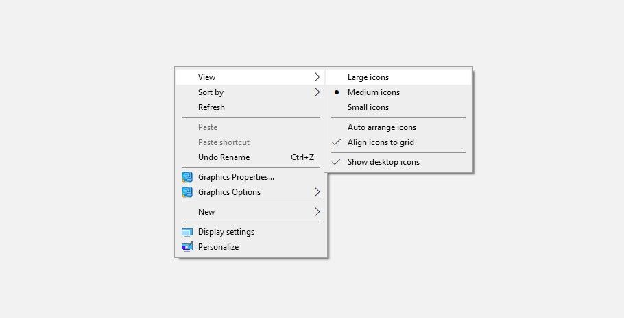 изменение размера иконок на рабочем столе в Windows 10