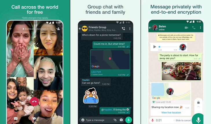 Скриншоты интерфейса WhatsApp с видеозвонком на мобильном устройстве.