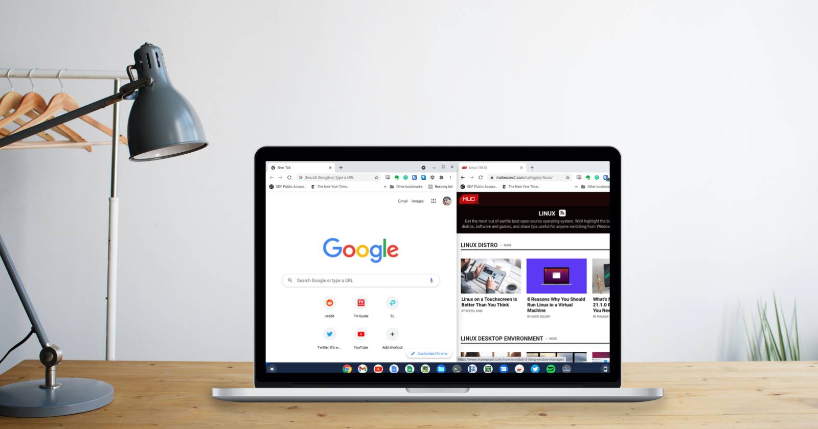 Разделённый экран на Chromebook: два окна рядом