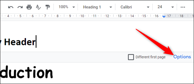 Нажмите Options, чтобы изменить отступы