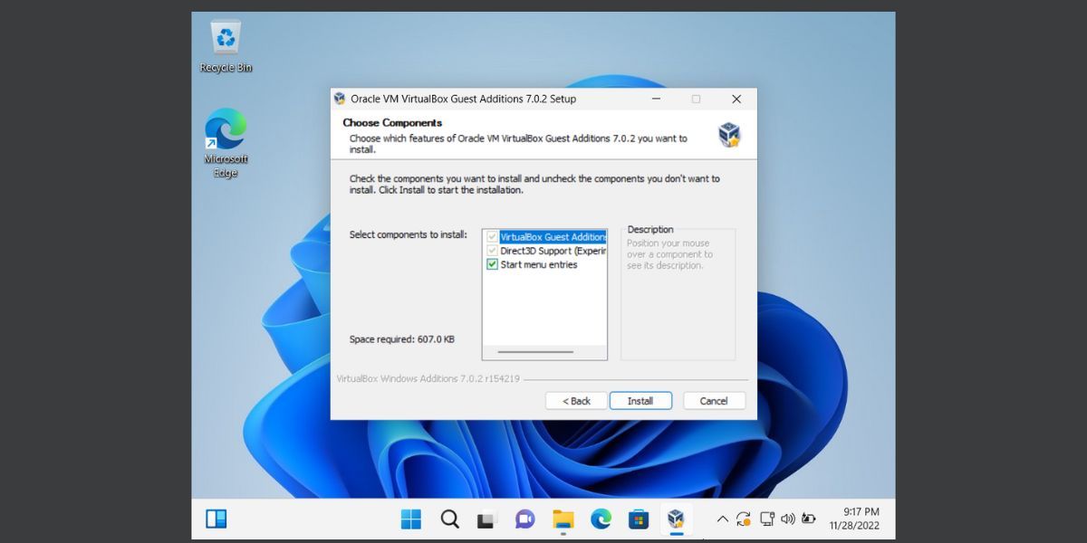 Установка Guest Additions: подтверждение UAC