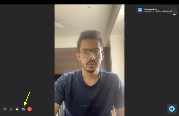 демонстрация экрана FaceTime на Mac