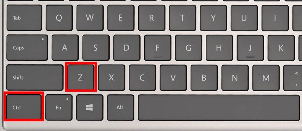 Сочетание клавиш для отмены в Windows (Ctrl+Z)