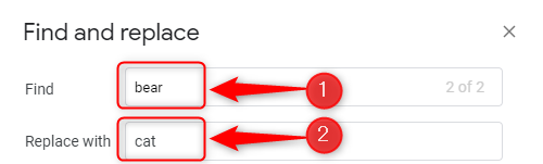Введите слова для поиска и замены