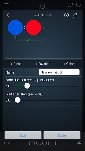 Опция цикличности анимации — крестик/галочка