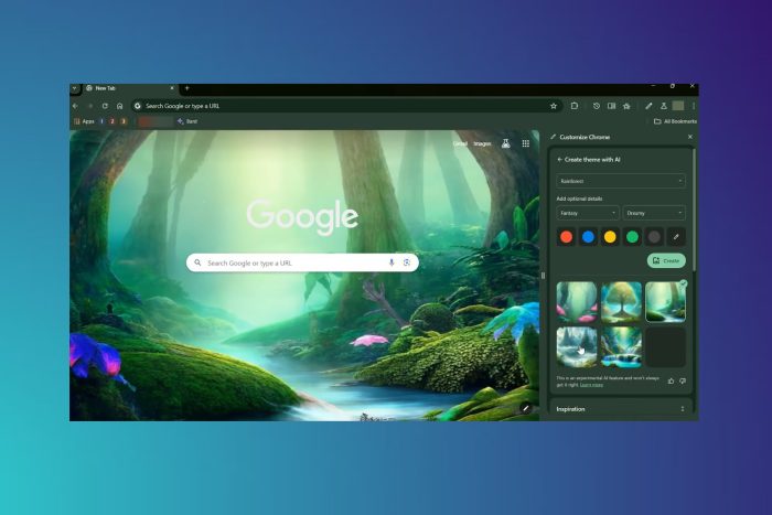 Crea un tema AI in Google Chrome
