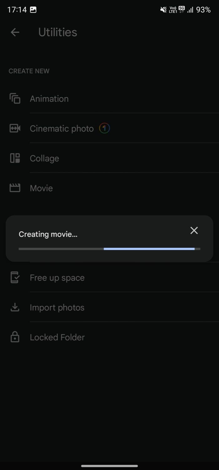 Google Photos создаёт фильм из выбранных материалов