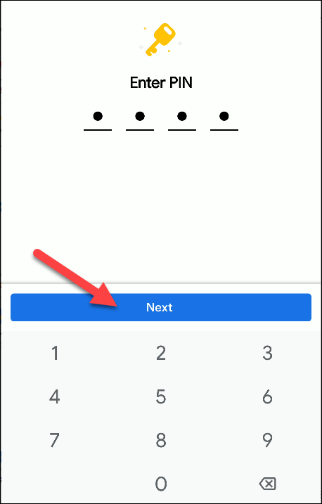 Экран ввода PIN для доступа к Safe Folder