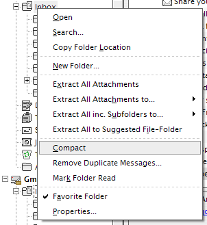 Компактирование папки вручную