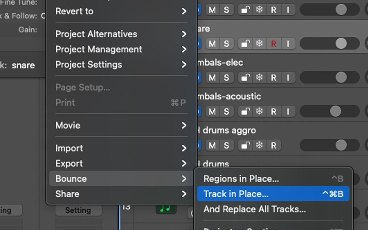 Bounce track in place