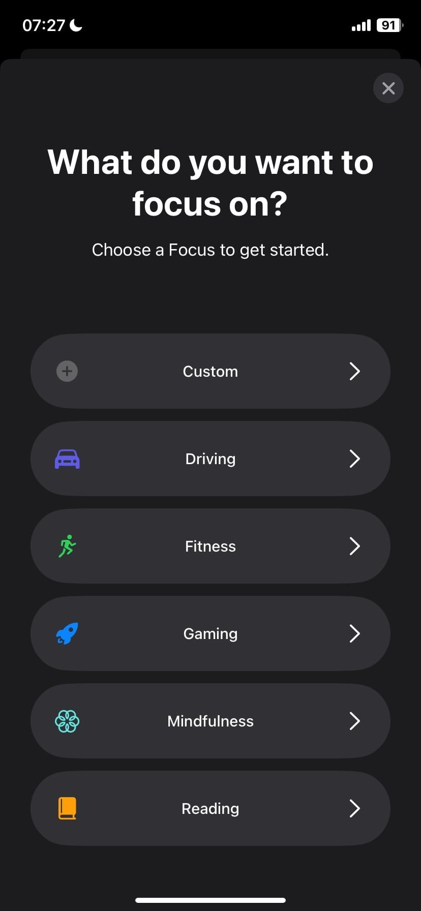 Создание режима Фокус на iPhone.