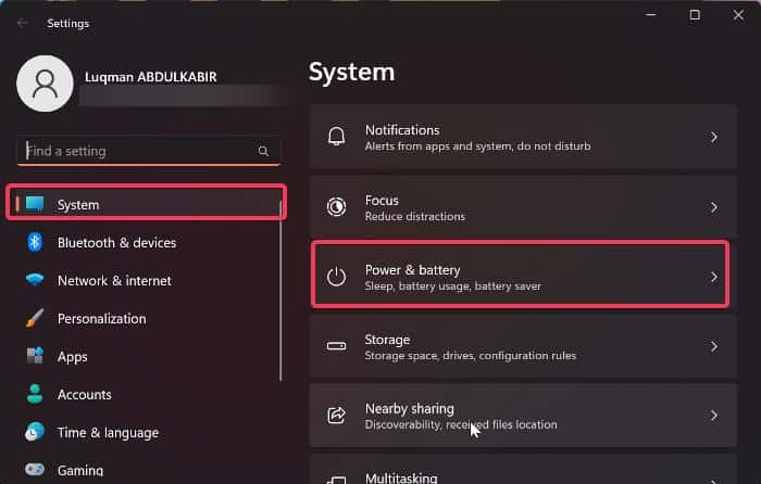 Mudar modo de energia no Windows 11
