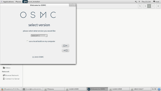 Выбор версии OSMC