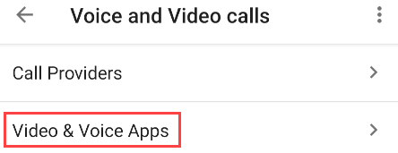 меню видео и голосовых приложений