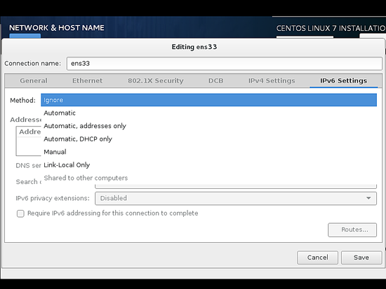 Установка IPv6 в режим ignore для корректной работы IPv4.