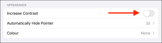Appearance options for cursor on iPad