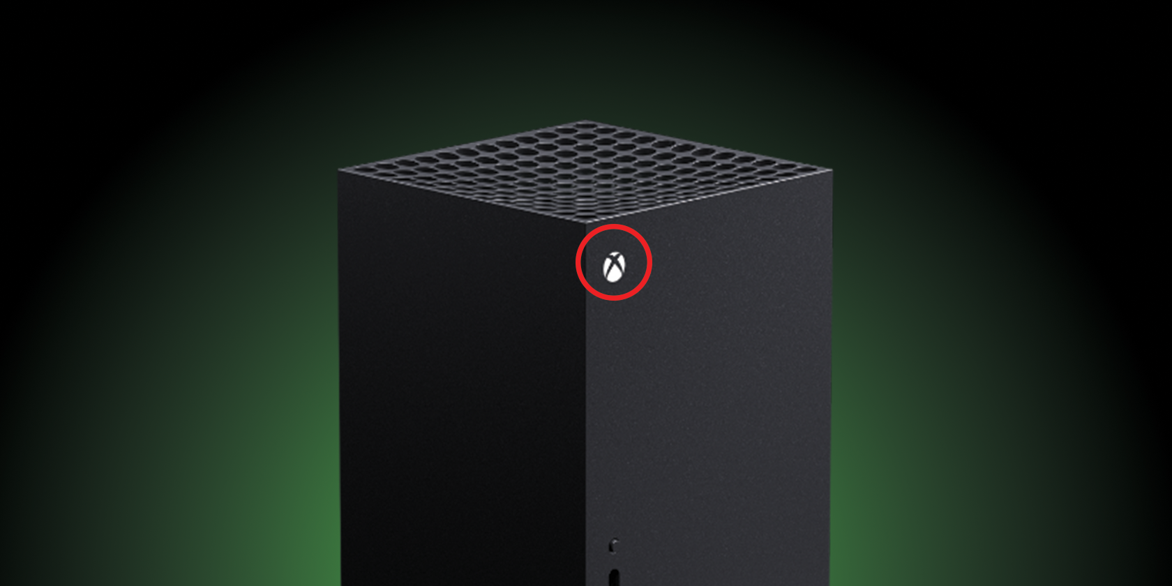 Кнопка питания на корпусе Xbox Series X