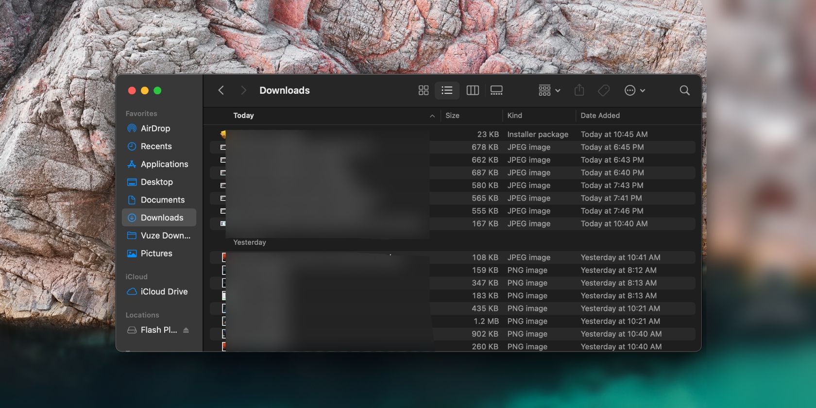 файлы на Mac, отсортированные по дате создания