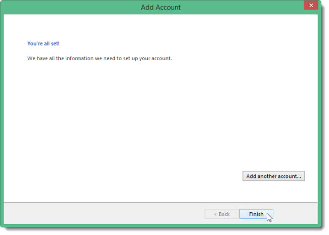 Кнопка Готово после успешной настройки