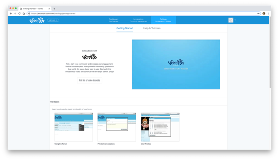 Интерфейс Vanilla Forum