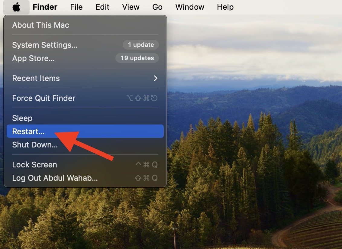 Перезагрузка Mac