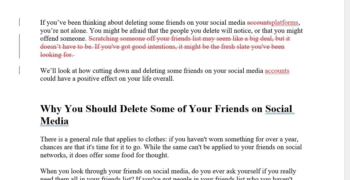 Отслеживание изменений с правками в Word