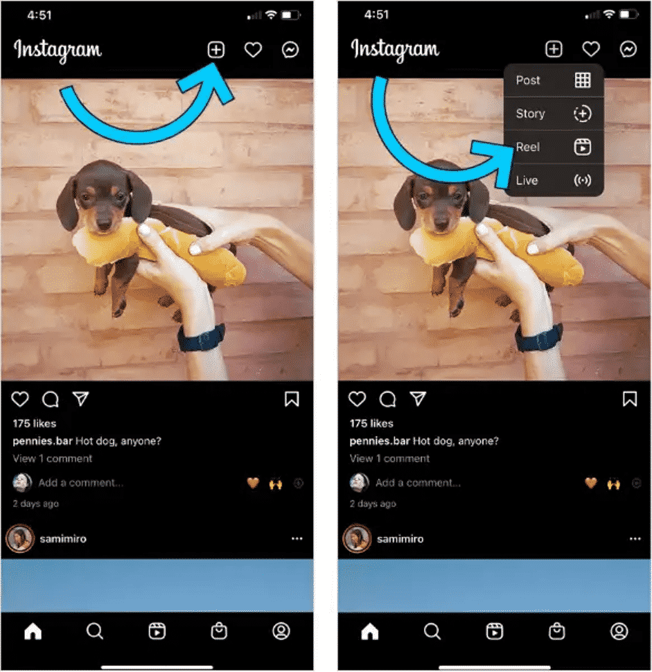 Выбор фото в Instagram из галереи
