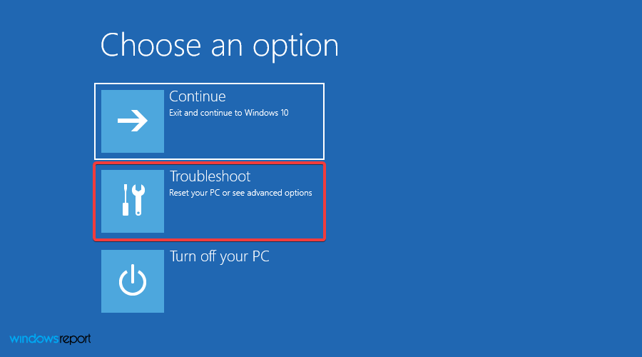 Параметры UEFI в дополнительных параметрах
