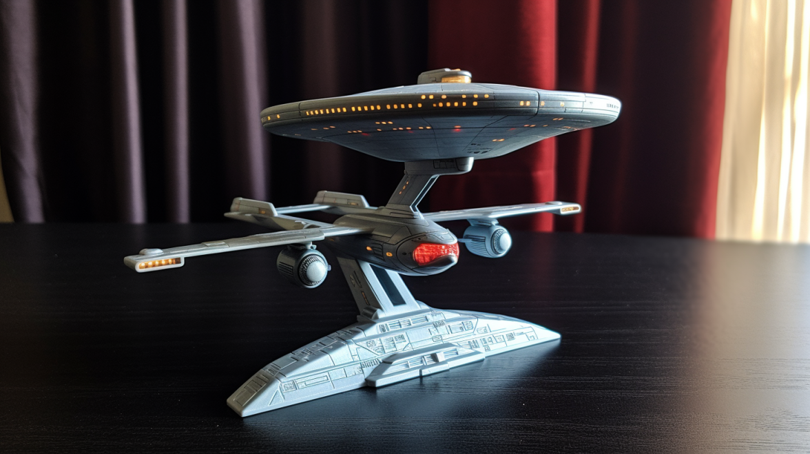 Фото модели корабля Enterprise, слегка видоизменённое MidJourney